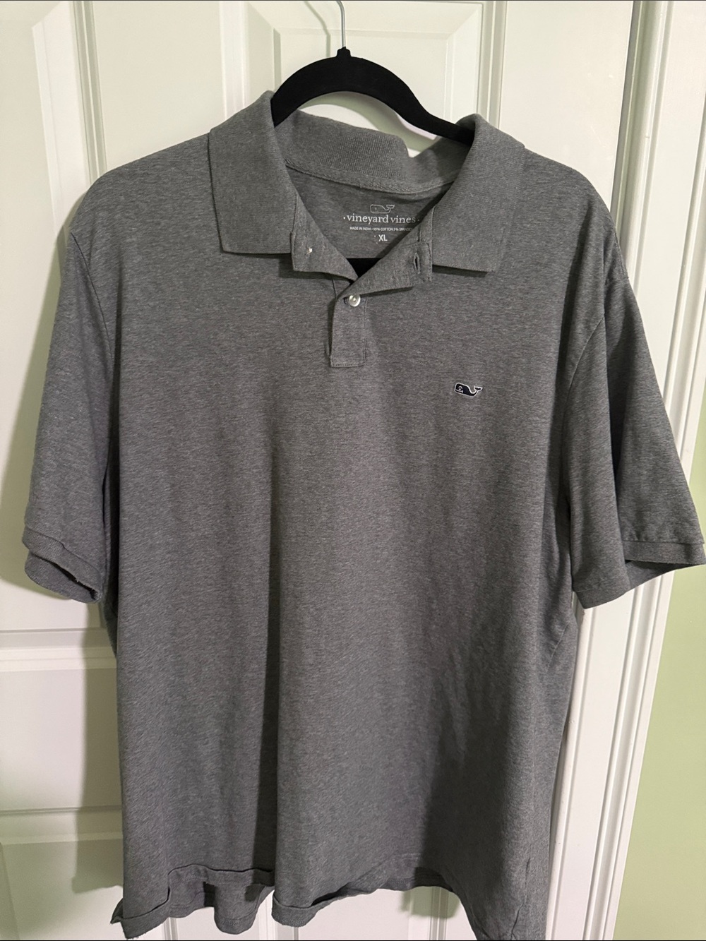 Vineyard Vines Men's Heather Gray Polo with Whale Logo